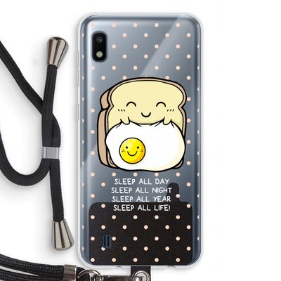 Sleep All Day: Samsung Galaxy A10 Transparant Hoesje met koord