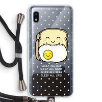 Sleep All Day: Samsung Galaxy A10 Transparant Hoesje met koord