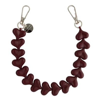 Telefoonkoord Heart - Burgundy - Zilver