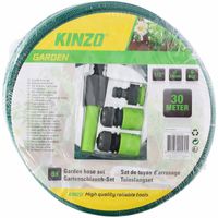 Kinzo tuinslang met sproeikop set 30 meter groen/zwart - thumbnail