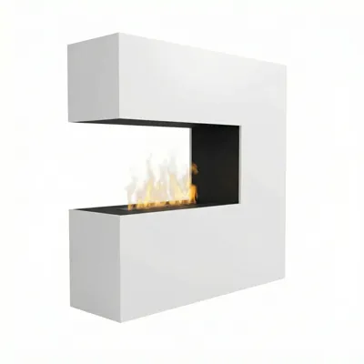 Glow Fire Schiller Wit - OMC 600 | Vrijstaande Waterdamphaard - 120 cm x 120 cm x 38 cm