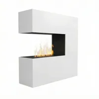 Glow Fire Schiller Wit - OMC 600 | Vrijstaande Waterdamphaard - 120 cm x 120 cm x 38 cm