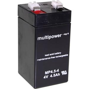 multipower MP4,5-4 Loodaccu 4 V 4.5 Ah Loodvlies (AGM) (b x h x d) 48 x 100 x 52 mm Kabelschoen 6.35 mm Onderhoudsvrij, Geringe zelfontlading