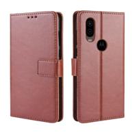 Crazy Horse textuur horizontale Flip lederen draagtas voor Motorola P40 met houder & kaartsleuven & portemonnee & Lanyard (bruin)