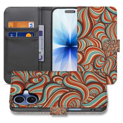 Apple iPhone 17 Hoesje Retro Met Pasjes En Magnetische Sluiting