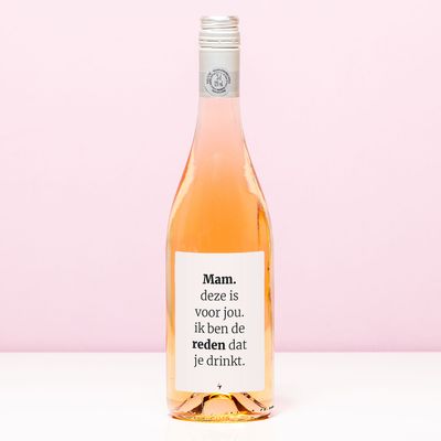 Wijnfles Jij bent de reden dat ze drinkt - Rosé (Blush Rosé)