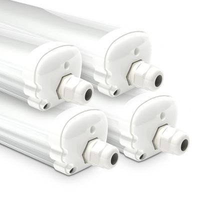 HOFTRONIC™ Set van 4 LED TL armaturen 150cm - IP65 Waterdicht - 48 Watt - 5760 Lumen - 4000K Neutraal wit - Koppelbaar - IK07 - S-Series Tri-Proof plafondverlichting