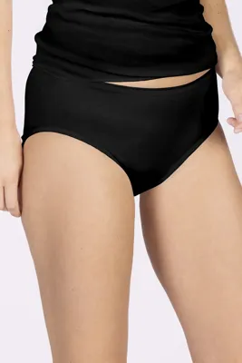 Dames Heupslip biologisch katoen - Zwart en wit dames midi slip - katoenen ondergoed dames