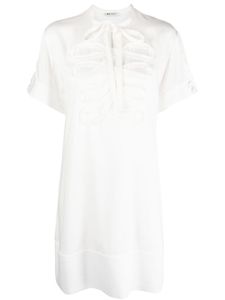 Ports 1961 robe froncée à col noué - Blanc