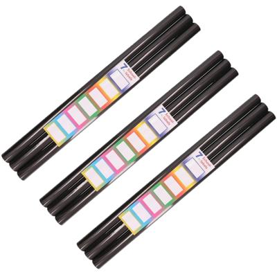 9x Rollen Kaftpapier / kadopapier - met etiketten - 200 x 70 cm - zwart