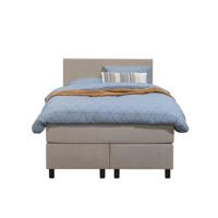 Leen Bakker - Boxspring Liv Egaal - 120x200 Cm - Ronde Poot - Stof - Beige