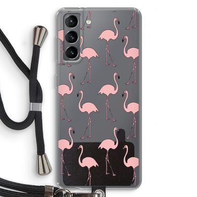 Anything Flamingoes: Samsung Galaxy S21 Transparant Hoesje met koord