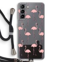 Anything Flamingoes: Samsung Galaxy S21 Transparant Hoesje met koord