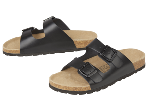 esmara Leren dames slippers (Zwart, 40)
