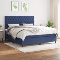 Boxspring met matras stof blauw 160x200 cm