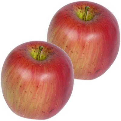 Bellatio Kunstfruit appels - decoratievrucht - 8 cm - 6x stuks - decofruit - sier - fruitschaal