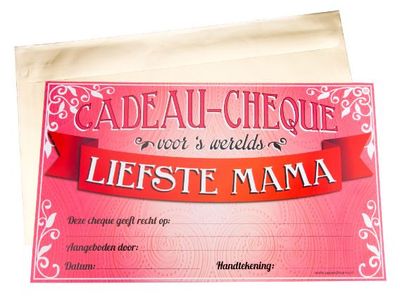 cadeaucheque Mama 34,5 cm papier roze/rood cadeaucheque Mama 34,5 cm papier roze/rood