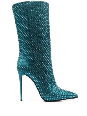 Le Silla bottines Gilda 120 mm à ornements en cristal - Bleu