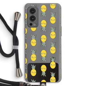 Ananas: OnePlus Nord 2 5G Transparant Hoesje met koord