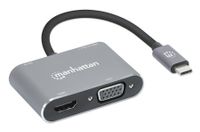 Manhattan USB-C to HDMI & VGA 4-in-1 Docking-Konverter USB-C dockingstation Geschikt voor merk: Universeel USB-C Power Delivery - thumbnail