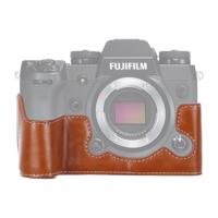 1/4 inch draad PU lederen camera halve Case Base voor FUJIFILM X-H1 (bruin)