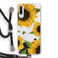 Sunflower and bees: Samsung Galaxy A70 Transparant Hoesje met koord