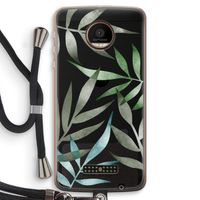 Tropical watercolor leaves: Motorola Moto Z Force Transparant Hoesje met koord