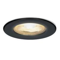 Nola LED inbouwspot - Lage inbouwdiepte (49mm) - 5 Watt 480 lumen - 2700K warm wit - Dimbaar - Rond - IP65 waterdicht voor binnen, buiten en badkamer - Zwart
