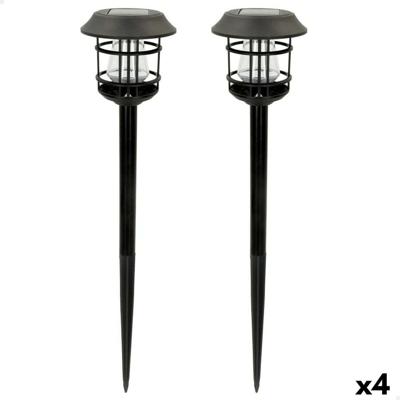 Set tuinverlichting op zonne-energie Aktive 2 Onderdelen Roestvrij staal Plastic 13 x 55 x 13 cm (4 Stuks)