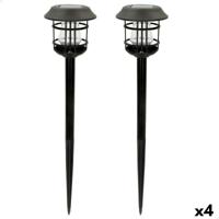 Set tuinverlichting op zonne-energie Aktive 2 Onderdelen Roestvrij staal Plastic 13 x 55 x 13 cm (4 Stuks)