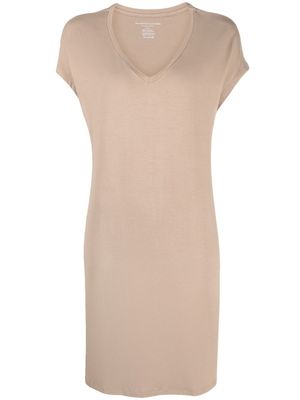 Majestic Filatures Shiftjurk met korte mouwen - Beige Majestic Filatures Shiftjurk met korte mouwen - Beige