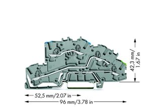 WAGO 2003-7646 Installatie-etageklem 5.20 mm Spanveer Toewijzing: N, L, Terre Grijs 1 stuk(s)