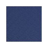 16x Luxe 3-laags servetten met patroon donker blauw 33 x 33 cm