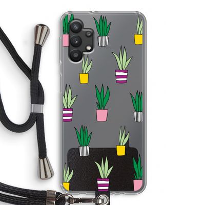 Sanseveria: Samsung Galaxy A32 5G Transparant Hoesje met koord