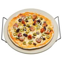 Pizzasteen - 33 cm - keramiek - met handvaten - pizza maken - BBQ