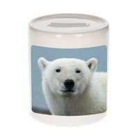 Foto grote ijsbeer spaarpot 9 cm - Cadeau ijsberen liefhebber - Spaarpotten - thumbnail