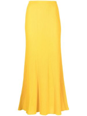Gabriela Hearst jupe en laine à taille haute - Jaune