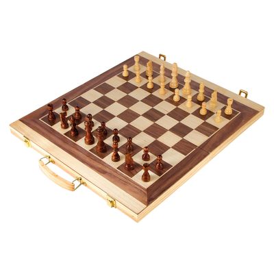 Small Foot houten schaakspel en backgammon