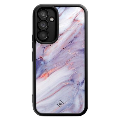 Samsung Galaxy A54 zwarte case - Marmer paars