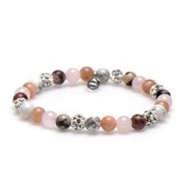 Karma Armband Spiral Beady Blush Elastic White Crystal Karma Armband Spiral Beady Blush Elastic White Crystal