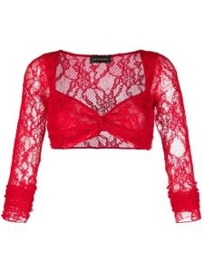 THE ANDAMANE haut crop en dentelle - Rouge