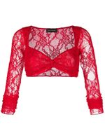 THE ANDAMANE haut crop en dentelle - Rouge