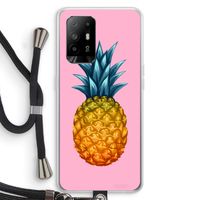 Grote ananas: Oppo A94 5G Transparant Hoesje met koord