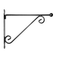 Esschert Design Muurhaak - met dubbele sierkrul - 39 x 31 cm - metaal - hanging basket
