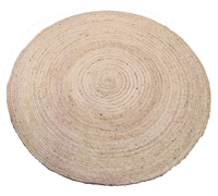 Rond vloerkleed gevlochten jute ivoor wit in 3 maten