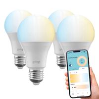 Gologi Slimme E27 Bulb Lamp – Smart WiFi – LED – Dimbaar – CCT – Mobiele App – Sfeerverlichting - 800 lumen - 4 stuks