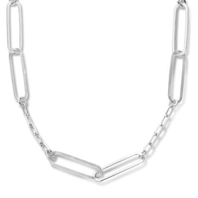 Ketting Paperclipschakel plat zilver 4,5 mm 41-46 cm