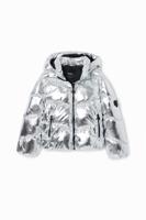 Metallic gewatteerde jas - BLACK - 5/6