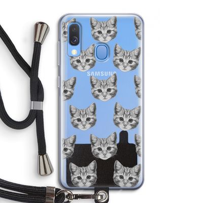 Kitten: Samsung Galaxy A40 Transparant Hoesje met koord