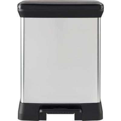 Rechthoekige prullenbak - DECO BIN - CURVER - 50L - Elegant design - 39 x 29 x 51 cm - Metallic grijs